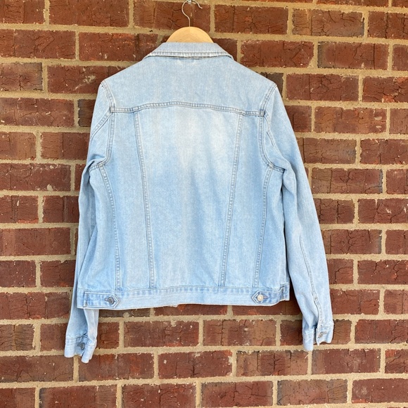 TopShop Moto Light Blue Denim Jacket 12 US - Picture 2 of 14